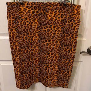 LULAROE SET of 3 Cassie Skirts 2XL EUC Orange, Mustard Yellow and Cheetah